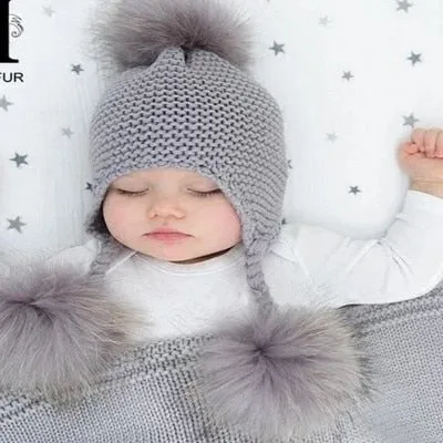 Baby Warm Knit Pompom Beanie