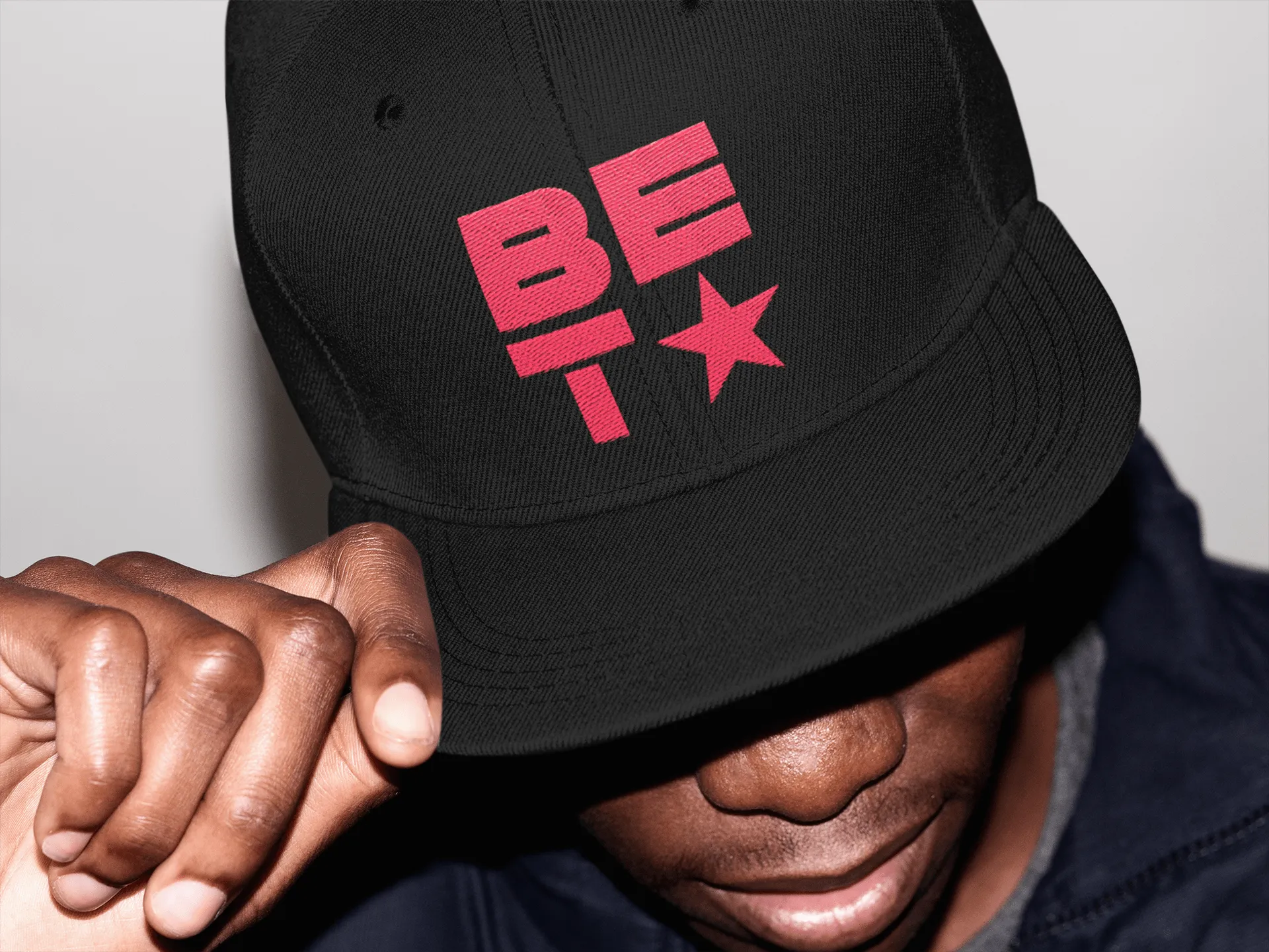BET Logo Embroidered Flat Bill Hat