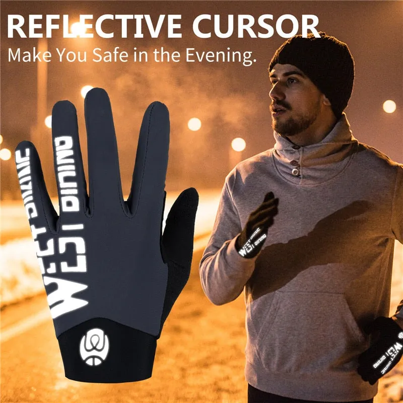 Breathable Cycling Gloves Touch Screen MTB Bike Gloves Anti-slip Reflective Sport Fitness Running Bicycle Gloves