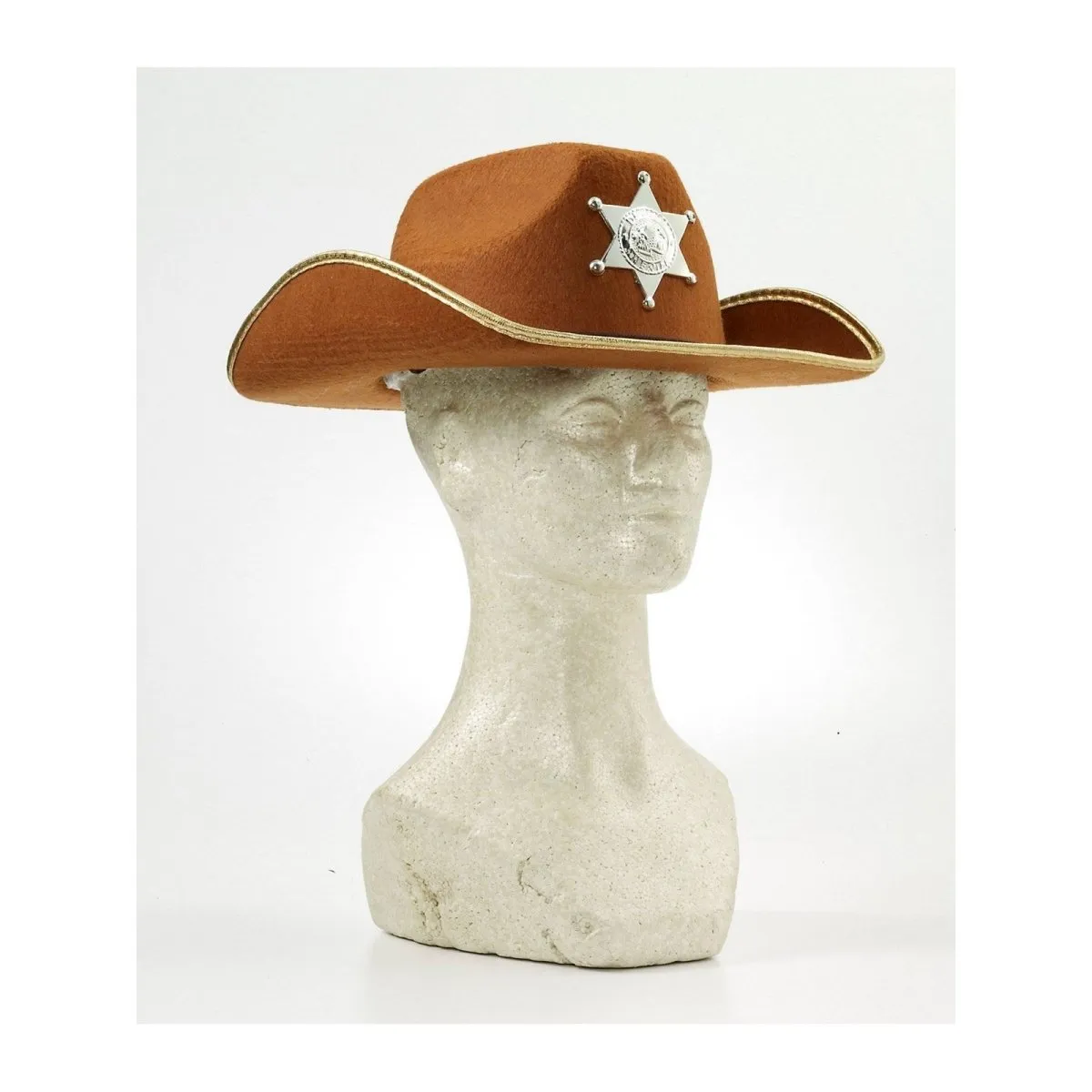 Brown Felt Kids Sheriff Hat with Badge