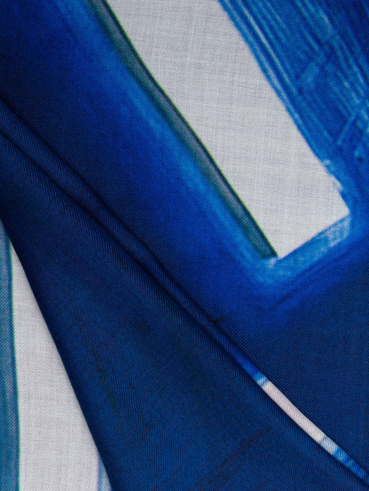 Cashmere Silk Scarf with Blue Angel Print