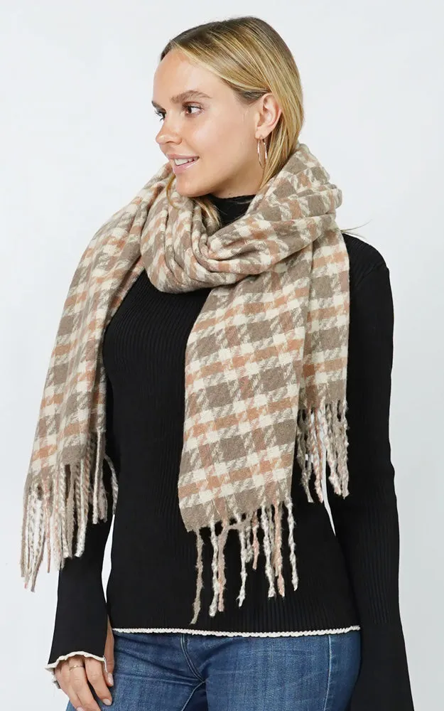 ESC11117 PLAID OBLONG SCARF/SHAWL