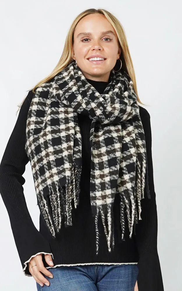 ESC11117 PLAID OBLONG SCARF/SHAWL