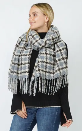 ESC11117 PLAID OBLONG SCARF/SHAWL