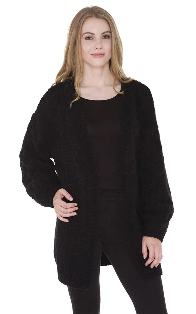 JP980 Fuzzy Balloon Sleeves Cardigan