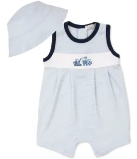 Kissy Construction Trucks Stripe Sleeveless Playsuit