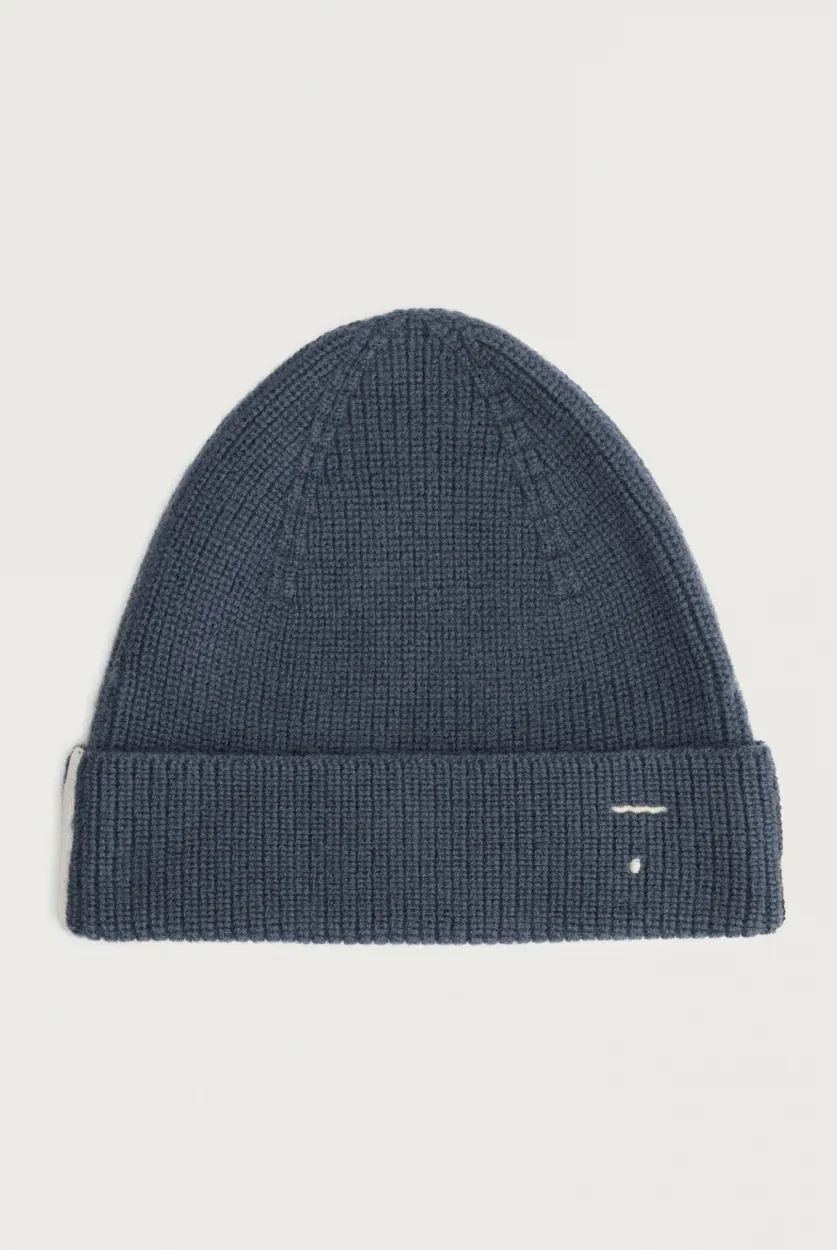 Knitted Beanie, Blue Grey