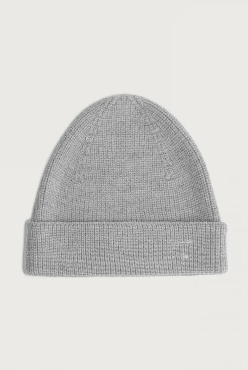 Knitted Beanie, Grey Melange