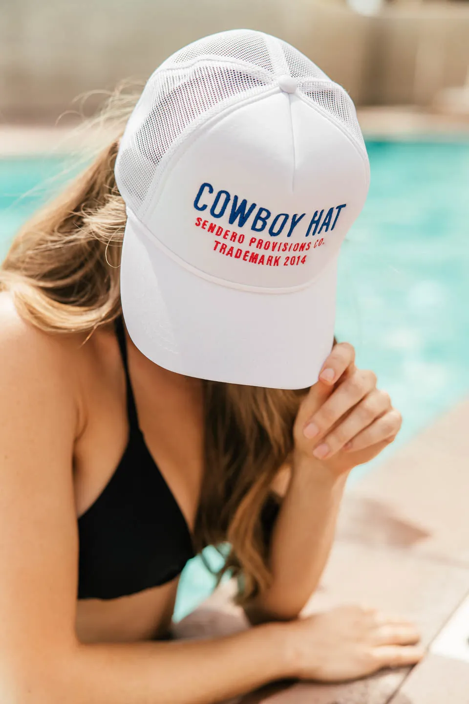 NEW!! Cowboy Trucker Hat in White