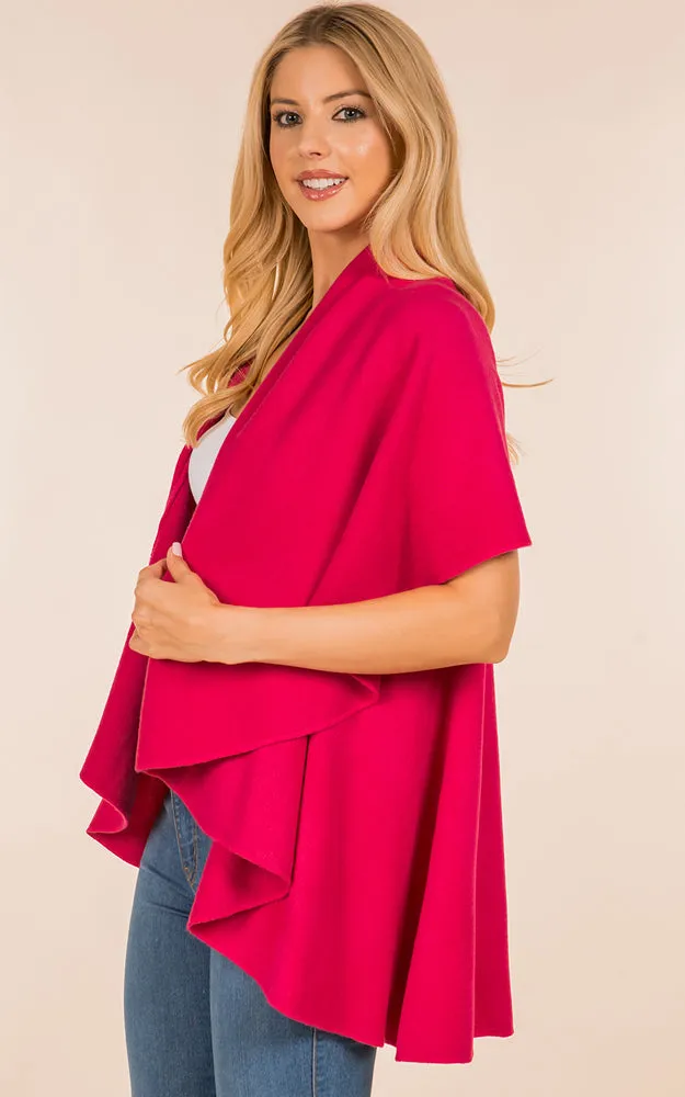 PN273 Basic Solid Multi Way Shawl Vest