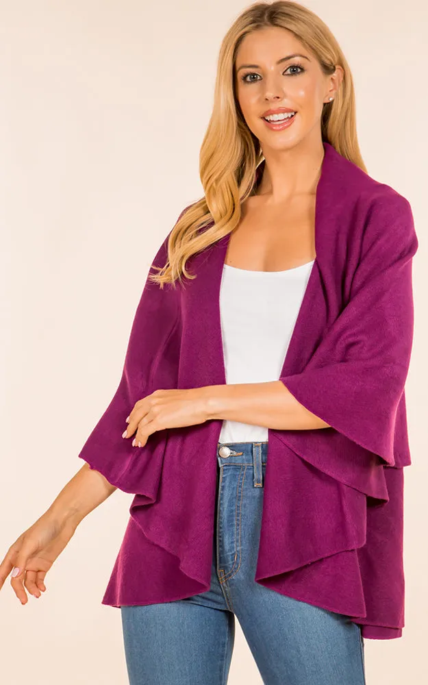 PN273 Basic Solid Multi Way Shawl Vest