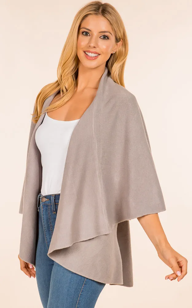 PN273 Basic Solid Multi Way Shawl Vest