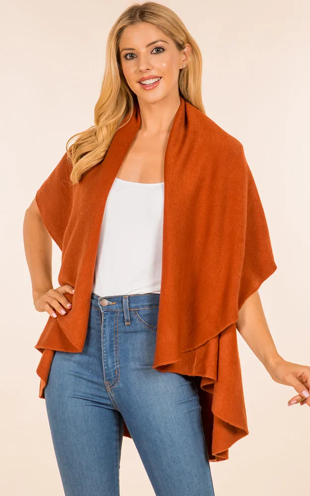 PN273 Basic Solid Multi Way Shawl Vest