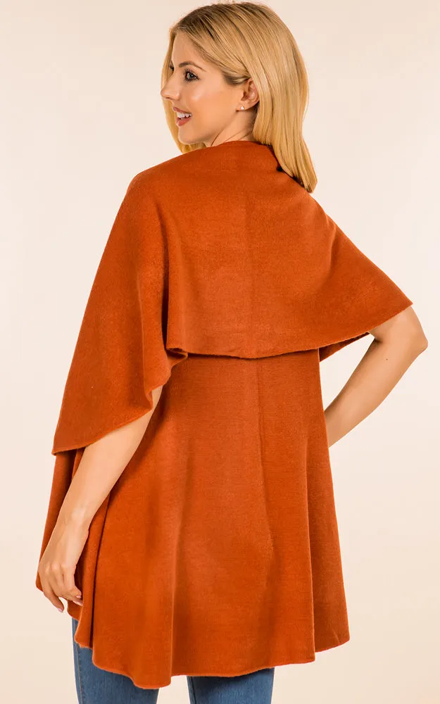 PN273 Basic Solid Multi Way Shawl Vest
