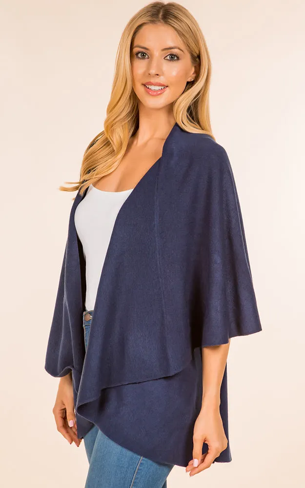 PN273 Basic Solid Multi Way Shawl Vest