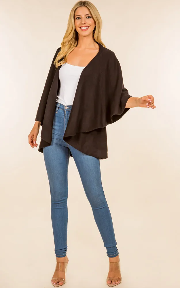 PN273 Basic Solid Multi Way Shawl Vest