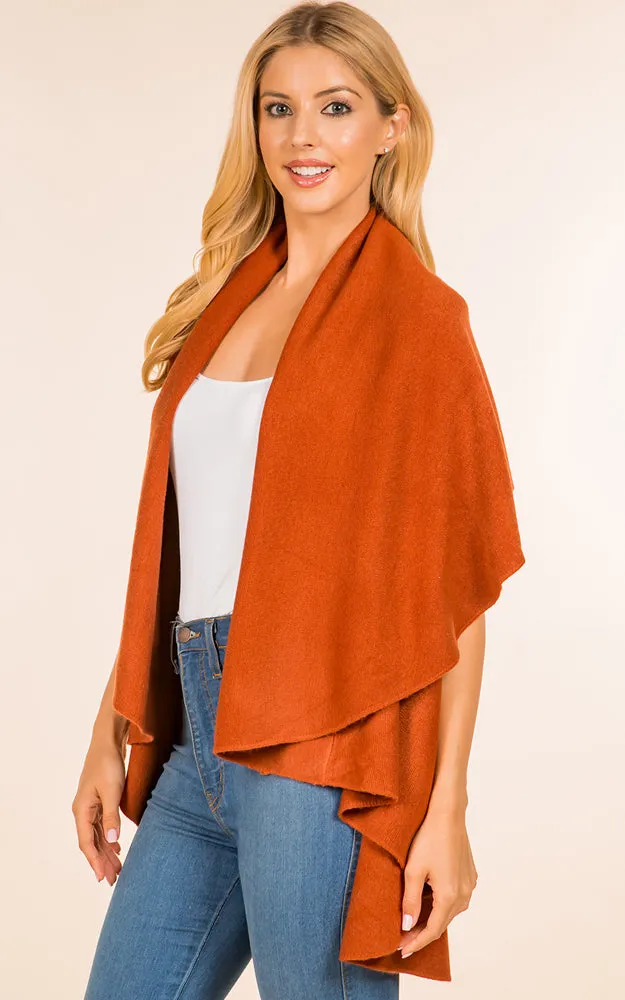PN273 Basic Solid Multi Way Shawl Vest