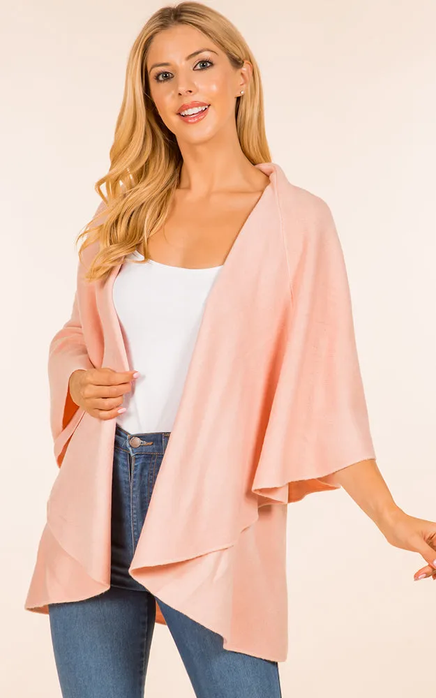 PN273 Basic Solid Multi Way Shawl Vest