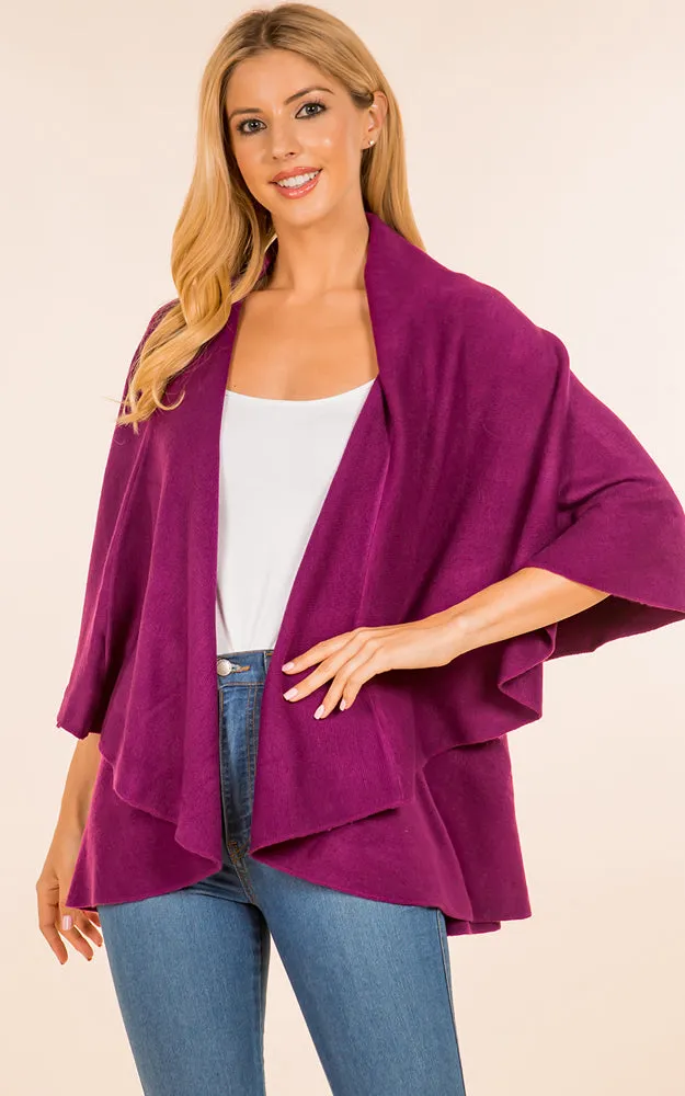 PN273 Basic Solid Multi Way Shawl Vest