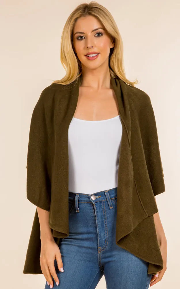 PN273 Basic Solid Multi Way Shawl Vest