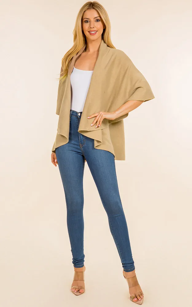 PN273 Basic Solid Multi Way Shawl Vest