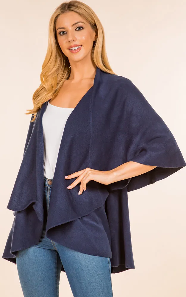 PN273 Basic Solid Multi Way Shawl Vest