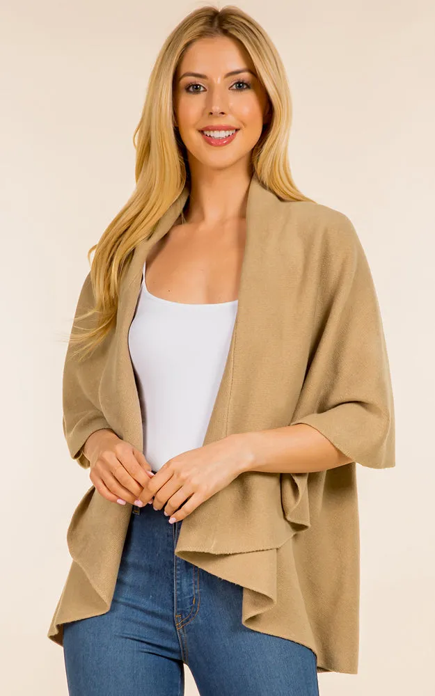 PN273 Basic Solid Multi Way Shawl Vest