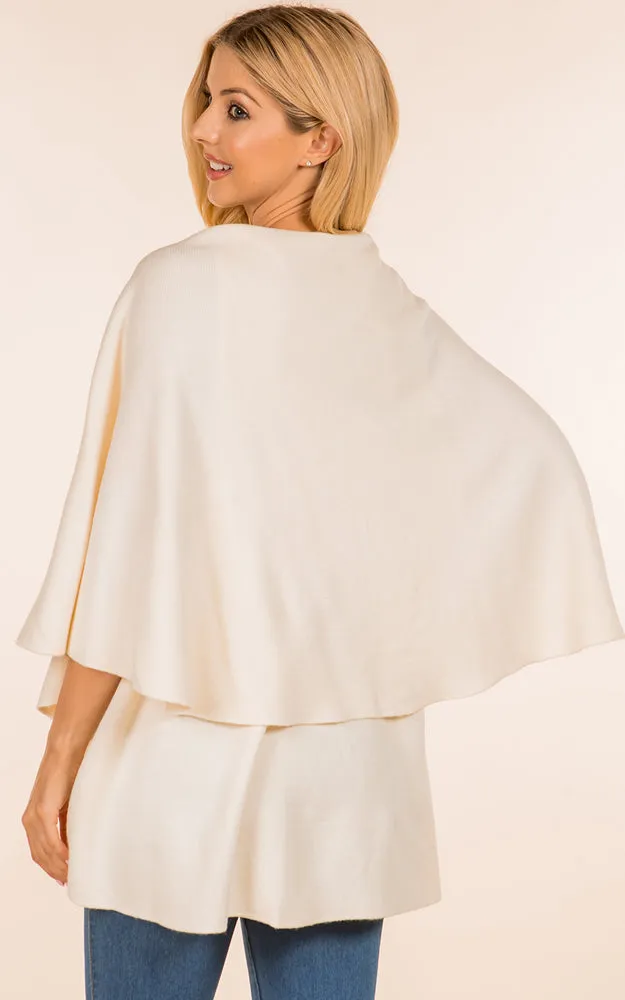 PN273 Basic Solid Multi Way Shawl Vest