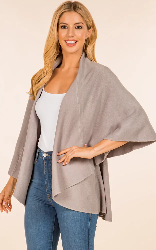 PN273 Basic Solid Multi Way Shawl Vest