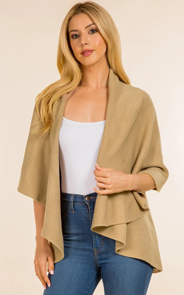 PN273 Basic Solid Multi Way Shawl Vest
