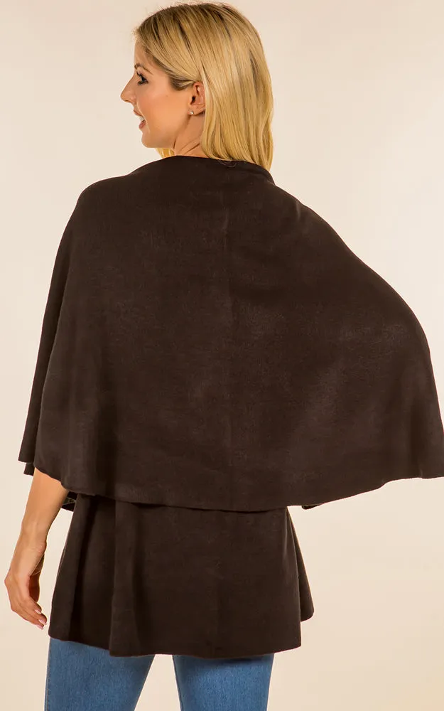 PN273 Basic Solid Multi Way Shawl Vest