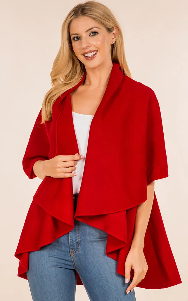 PN273 Basic Solid Multi Way Shawl Vest