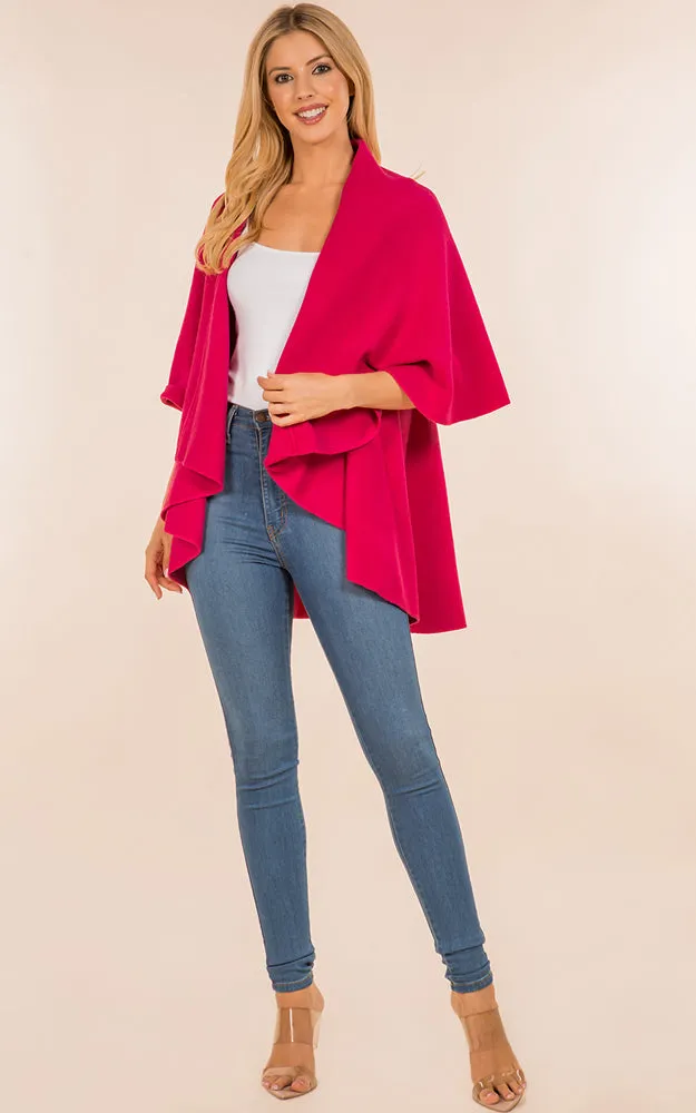 PN273 Basic Solid Multi Way Shawl Vest