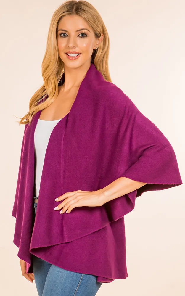 PN273 Basic Solid Multi Way Shawl Vest