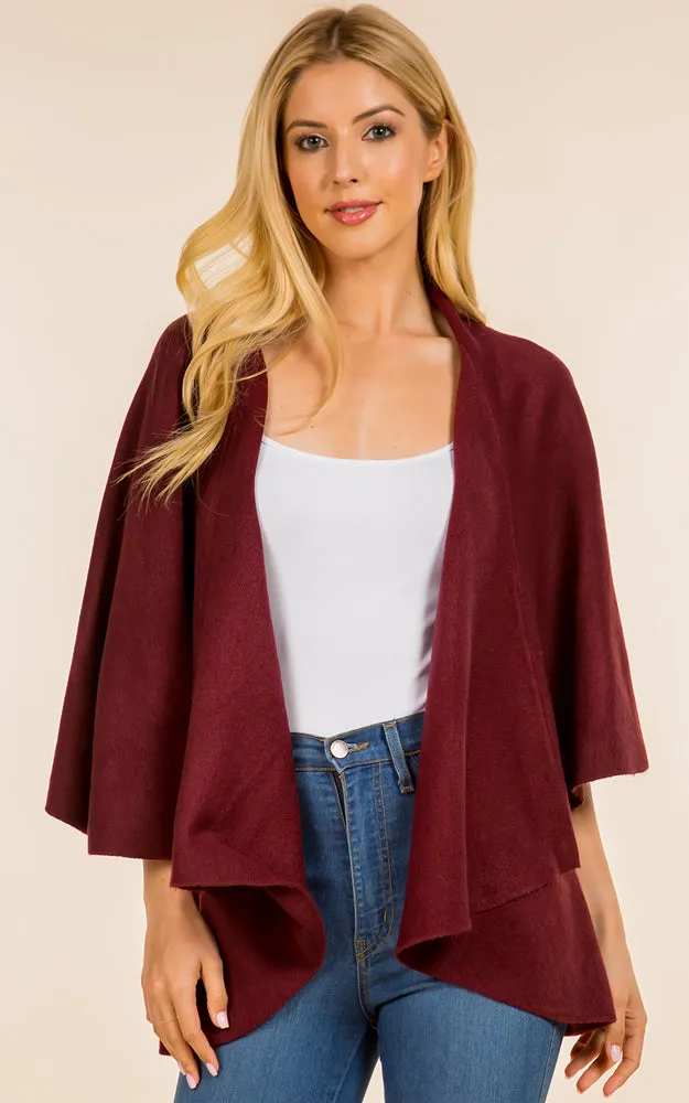 PN273 Basic Solid Multi Way Shawl Vest