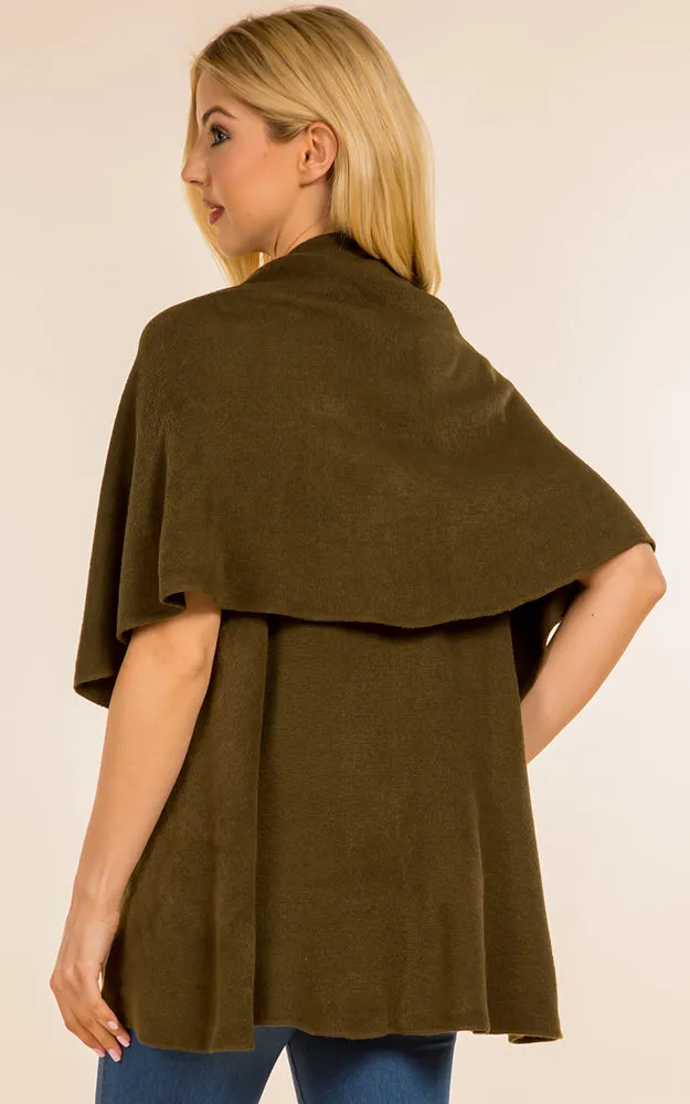 PN273 Basic Solid Multi Way Shawl Vest