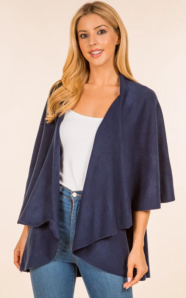 PN273 Basic Solid Multi Way Shawl Vest