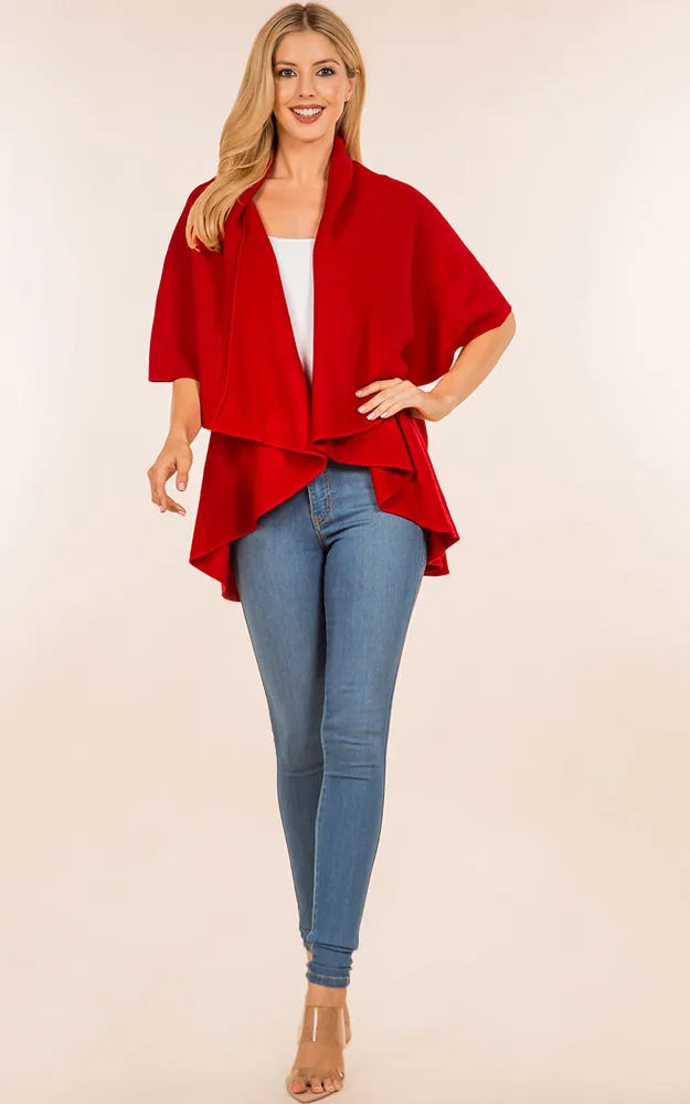 PN273 Basic Solid Multi Way Shawl Vest