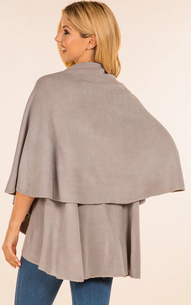 PN273 Basic Solid Multi Way Shawl Vest