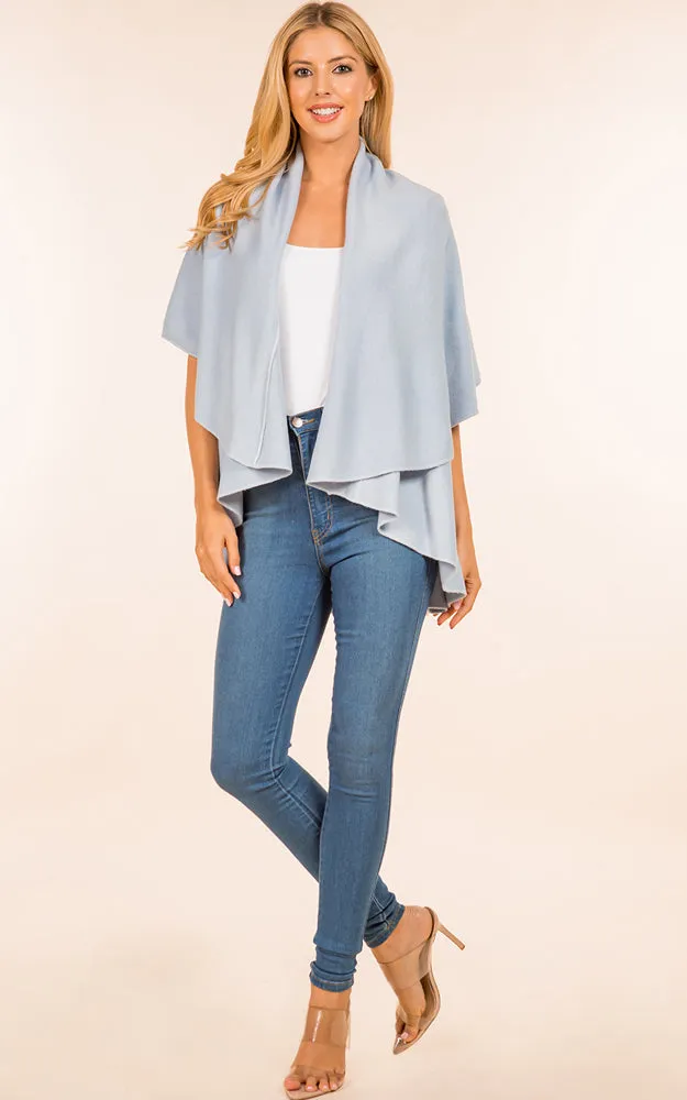 PN273 Basic Solid Multi Way Shawl Vest