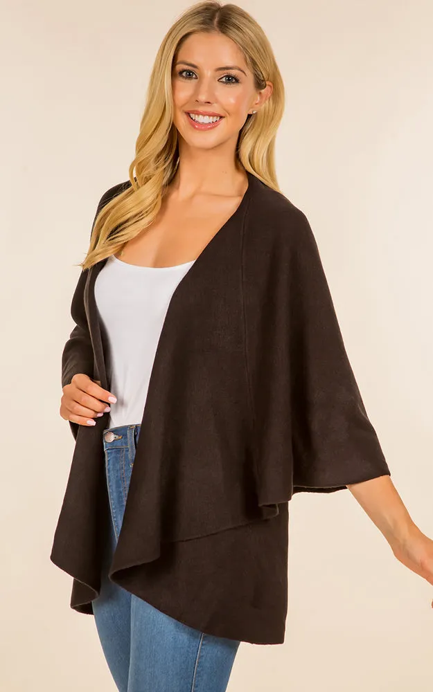 PN273 Basic Solid Multi Way Shawl Vest