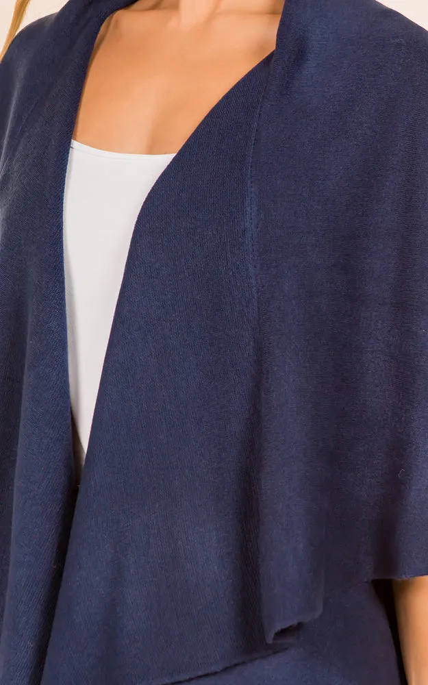 PN273 Basic Solid Multi Way Shawl Vest