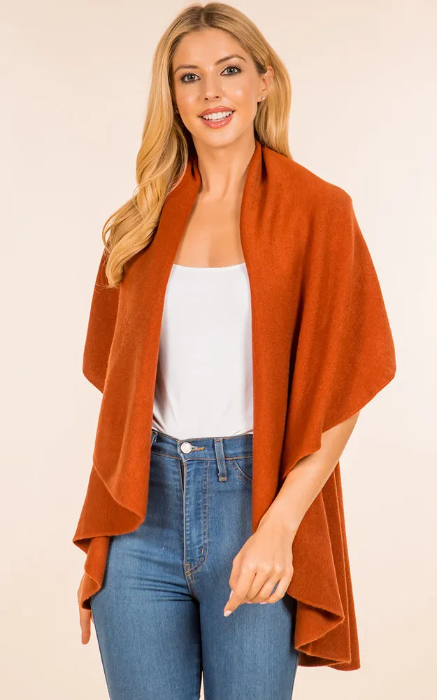 PN273 Basic Solid Multi Way Shawl Vest
