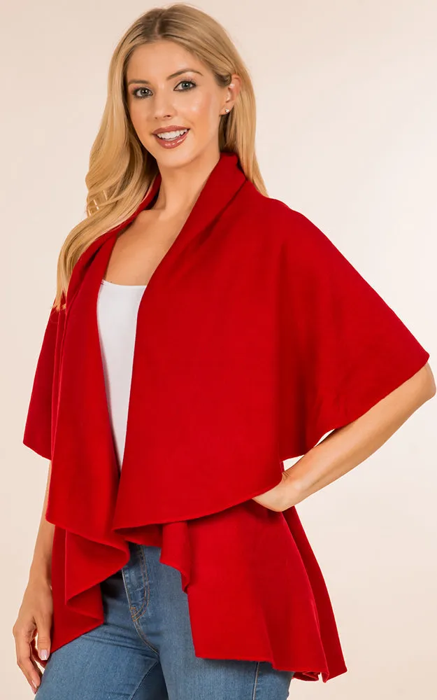 PN273 Basic Solid Multi Way Shawl Vest