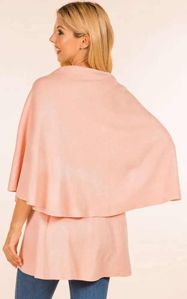 PN273 Basic Solid Multi Way Shawl Vest