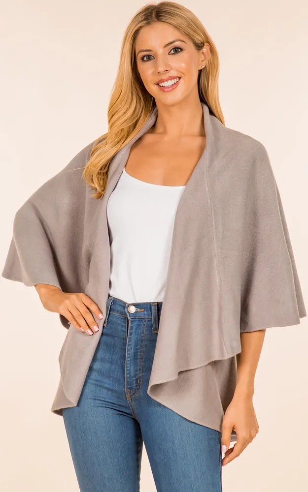 PN273 Basic Solid Multi Way Shawl Vest