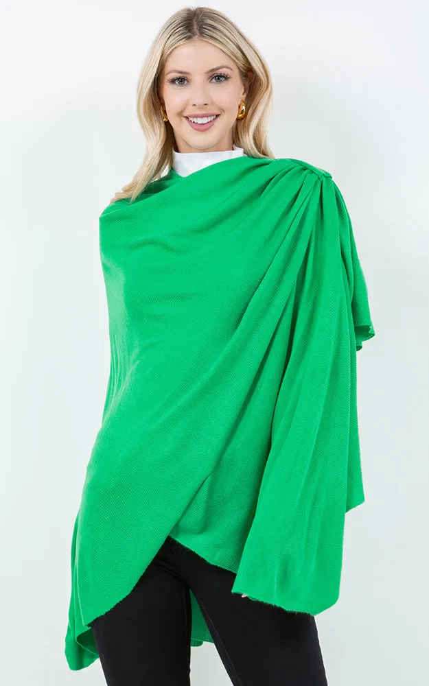 SA4213 Solid Color Shawl with Loop Design