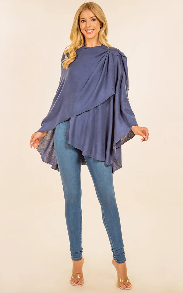SA4213 Solid Color Shawl with Loop Design
