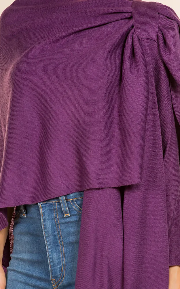 SA4213 Solid Color Shawl with Loop Design