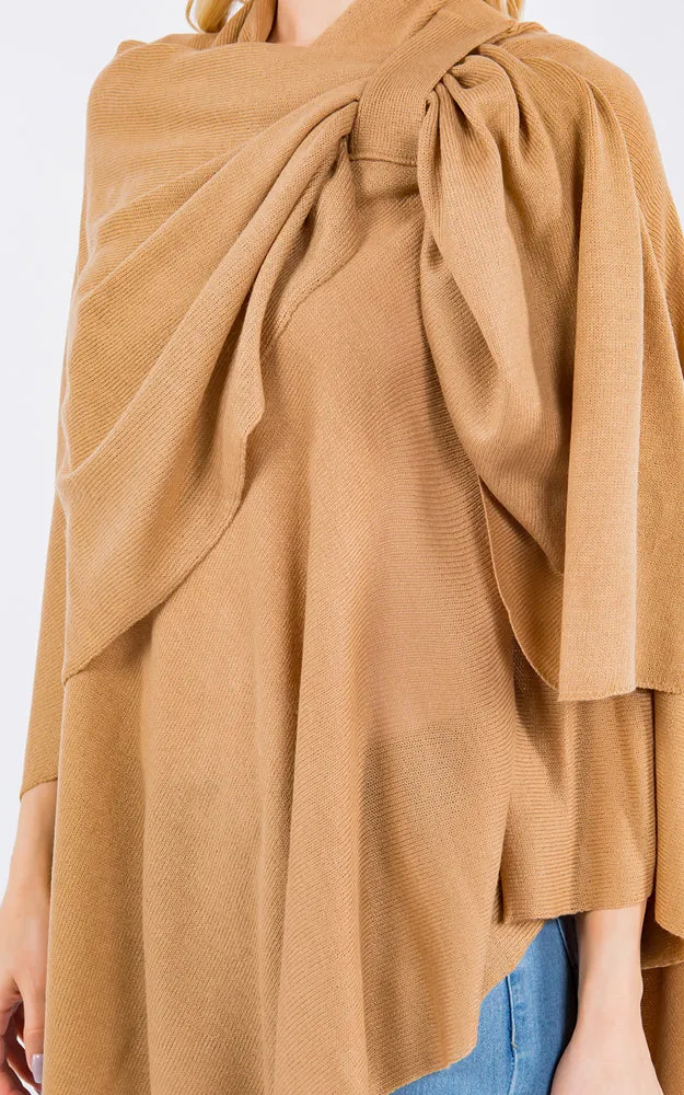 SA4213 Solid Color Shawl with Loop Design